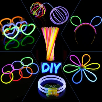 Самодельные Светящиеся браслеты с люминесцентными лампочками с разъемами Забавные принадлежности для вечеринки по случаю Дня рождения на Хэллоуин Детские Игрушки