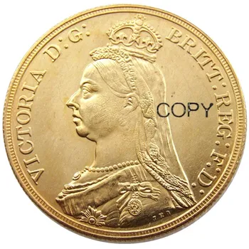 Серебряная / позолоченная копировальная монета UK 1887 года весом 5 фунтов