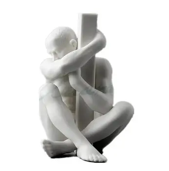 Современная креативная керамическая скульптура обнаженного Мужчины, Статуя боди-арта, Статуэтка Абстрактного Мыслителя, украшение дома, Барные поделки