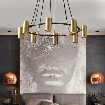 Современная светодиодная люстра в стиле Лофт из железа и золота, люстра в стиле Ретро для гостиной, Винтажный домашний декор, Подвесной светильник