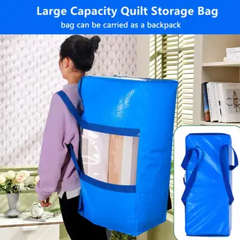 Сумка для хранения Водонепроницаемая сумка для хранения одеяла большой емкости, видимое окно, очень большая сумка-органайзер, подвижная сумка для ежедневного использования