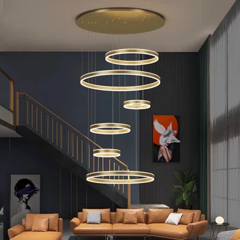 украшение гостиной Подвесные светильники Современные светильники для столовой smart lamparas Лестничный светильник