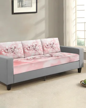 Цветочное растение Вишневый цвет Розовый Чехол для подушки сиденья дивана Протектор дивана Эластичный Моющийся съемный чехол для дивана Эластичные чехлы