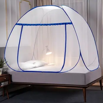 Цельная складная москитная сетка для юрты, большое пространство для дома, свободно устанавливаемая двуспальная кровать, летняя москитная сетка, москитная сетка для двухъярусной кровати в общежитии