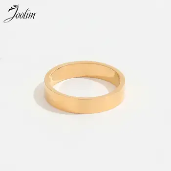 Ювелирные изделия Joolim без потускнения, высококачественные Pvd-покрытия, без потускнения, Винтажное Минималистичное кольцо с матовой лентой из нержавеющей стали для женщин